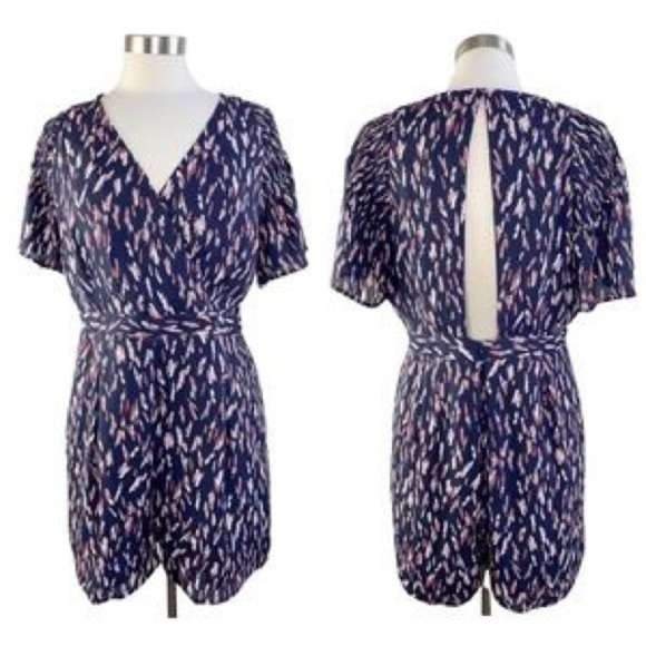 Collective Concepts Navy Debbie Printed Romper - Picture 8 of 8
